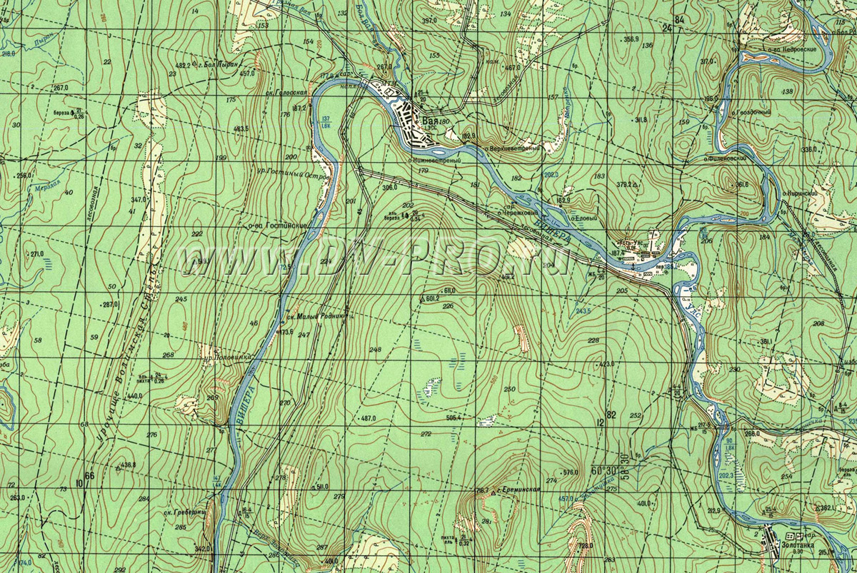 Карта реки Вишера